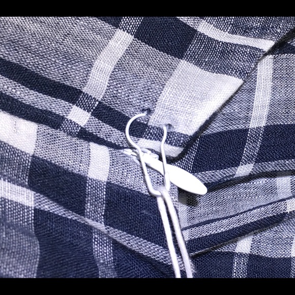 Nordstrom Signature Wrap Dress Navy White Plaid - Picture 6 of 8